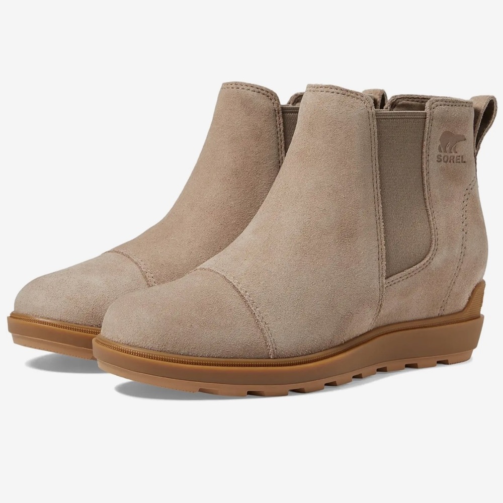 SOREL Evie Pull-on Wedge Bootie, Waterproof Suede Leather - Women’s Size 10.5